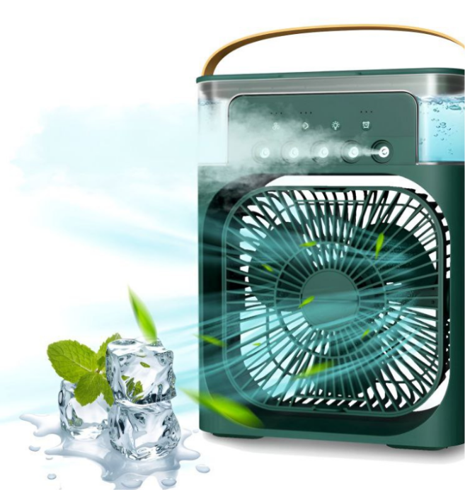 4-In-1 Multi-Functional Portable Air Humidifier Cooling USB Fan With 7-Color Night Light