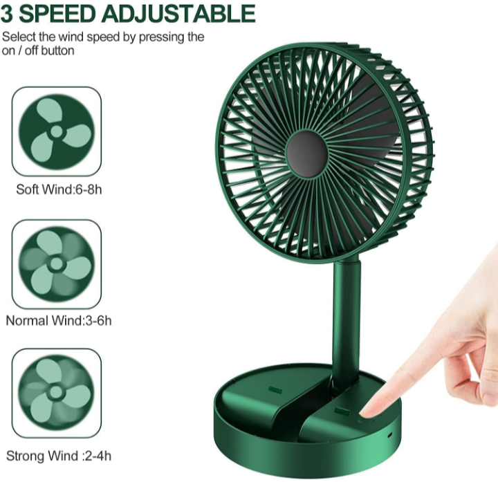 Brand: EXPORTTANZA EXPORTTANZA USB Rechargeable Desk Fan||Telescopic Electric Desktop Fan, Height Adjustable, Foldable & Portable for Travel/Carry||Silent Table Top Personal Fan for Bedside, Office Table(Multi Color)