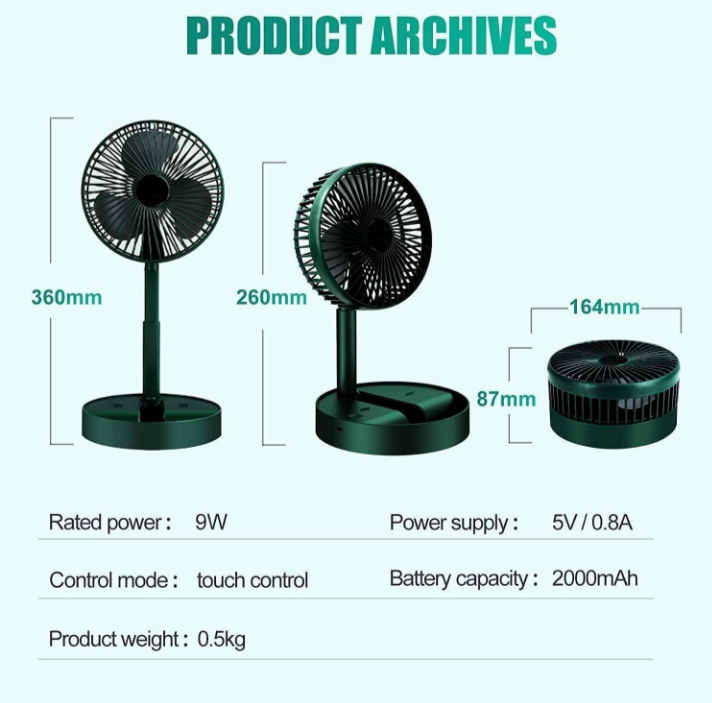 Brand: EXPORTTANZA EXPORTTANZA USB Rechargeable Desk Fan||Telescopic Electric Desktop Fan, Height Adjustable, Foldable & Portable for Travel/Carry||Silent Table Top Personal Fan for Bedside, Office Table(Multi Color)